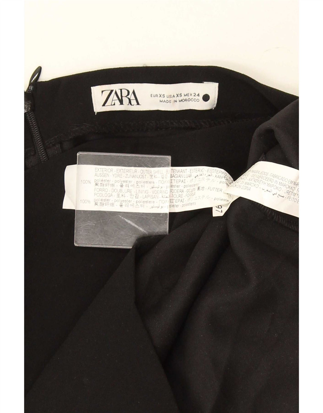 Top femeie Zara cu mânecă lungă UK 6 XS poliester negru