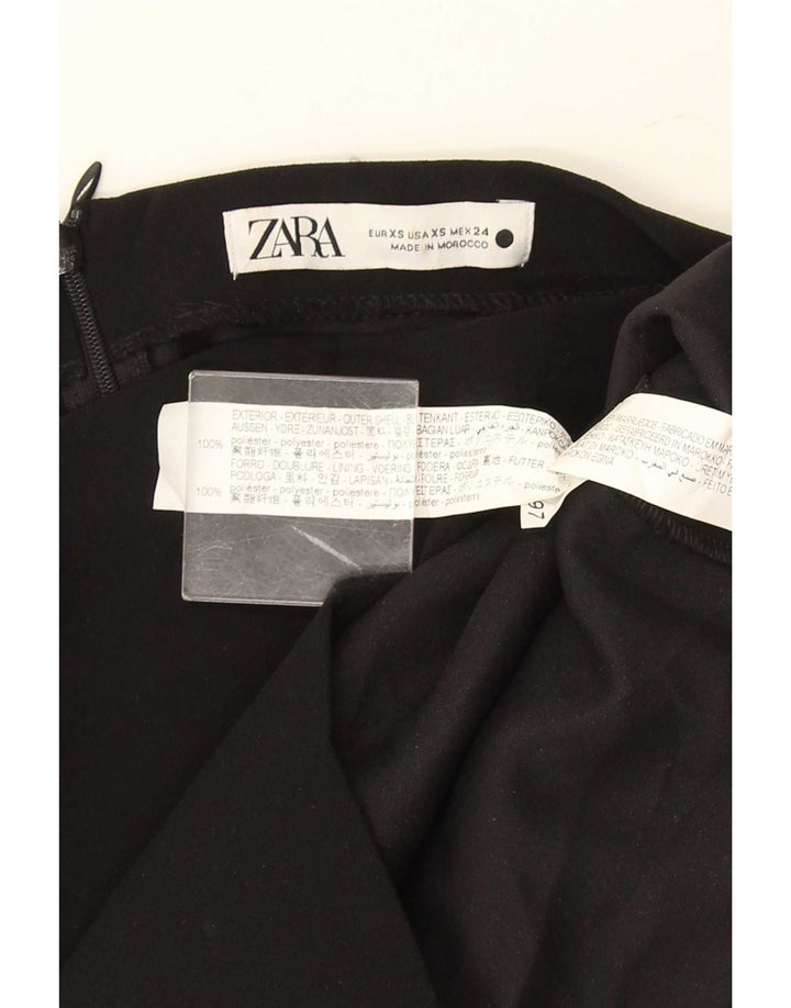 Top femeie Zara cu mânecă lungă UK 6 XS poliester negru