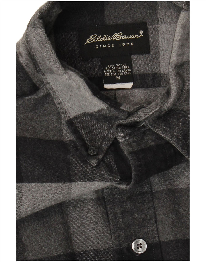 Cămașă de flanel pentru bărbați Eddie Bauer, bumbac vichy, gri mediu