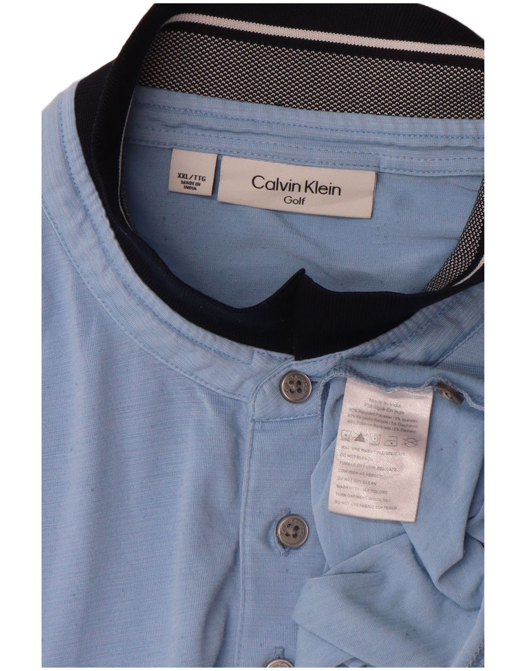 Cămașă polo Calvin Klein pentru bărbați 2XL, poliester albastru