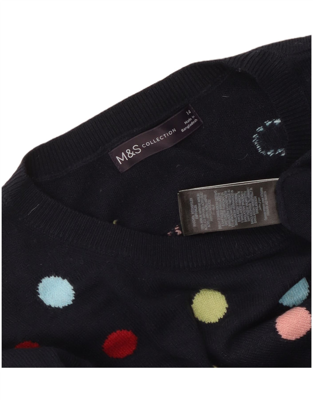 MARKS & SPENCER Pulover pentru femei cu decolteu triplu UK 14 Medium Bleumarin