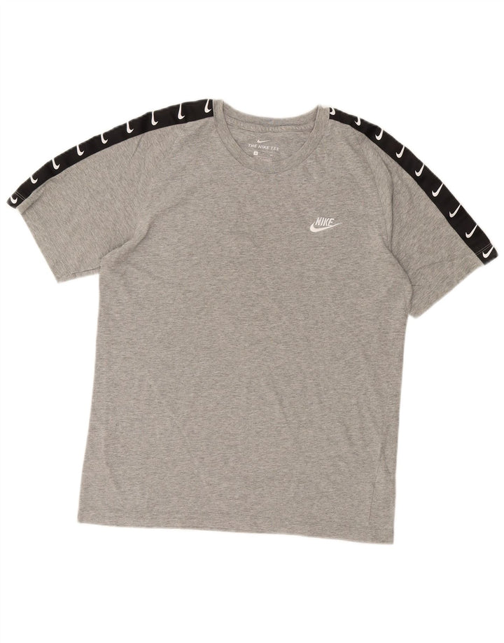 NIKE Mens Graphic T-Shirt Top Small Grey Colourblock Cotton