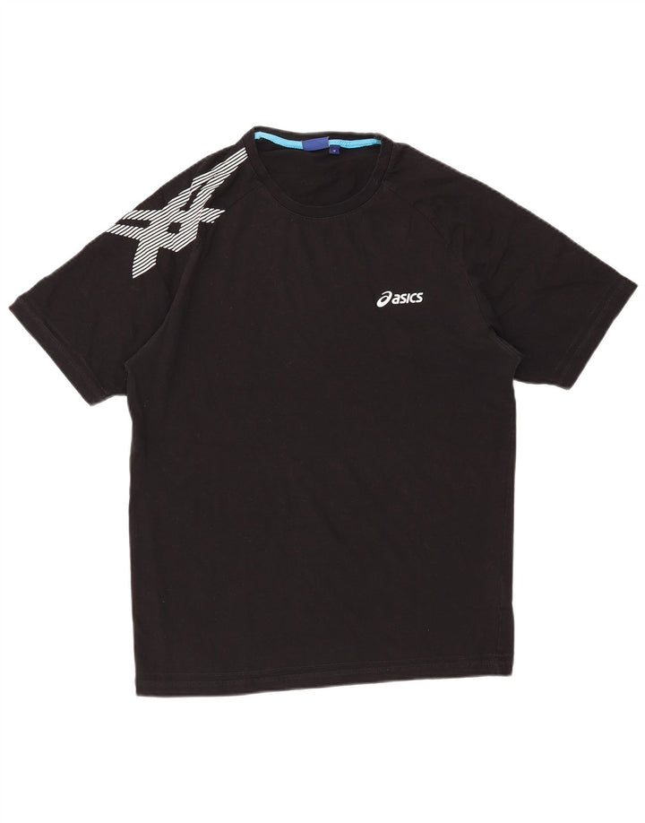 Tricou grafic ASICS pentru bărbați Top mediu din bumbac negru