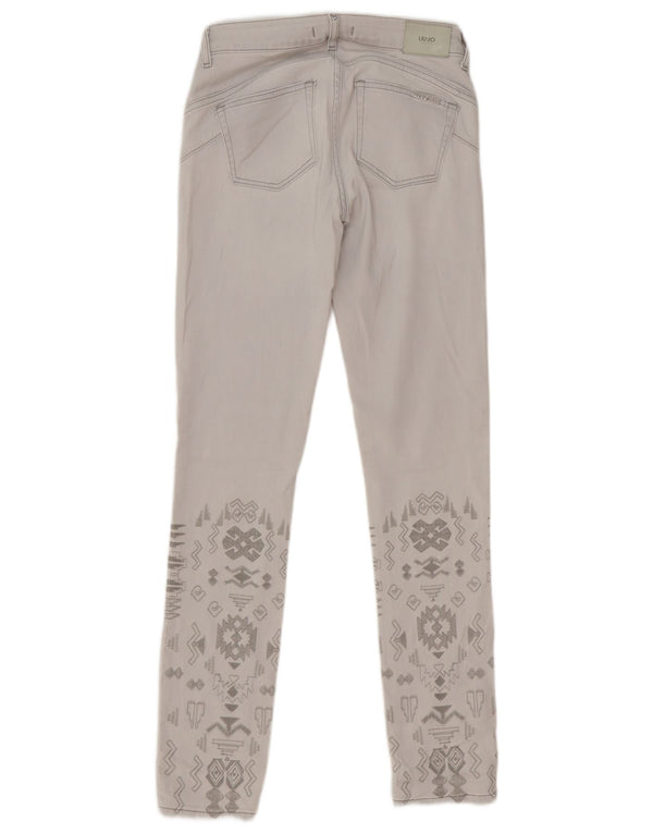 Blugi slim pentru femei Liu Jo W28 L31 gri geometrici
