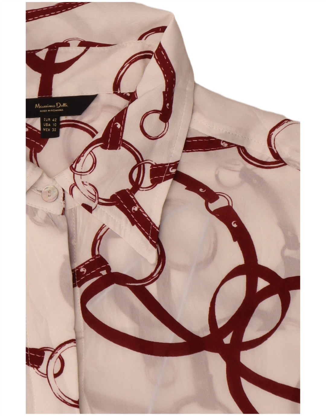 Cămașă de călărie Massimo Dutti pentru femei EU 42 Viscoză albă mare