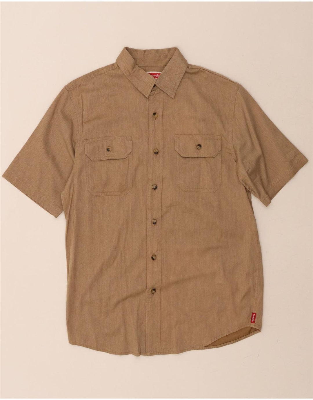 WRANGLER Mens Short Sleeve Shirt Small Brown Cotton Vintage Wrangler and Second-Hand Wrangler from Messina Hembry 