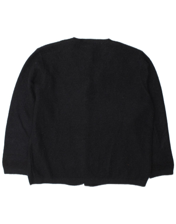 Pulover cardigan Mimi pentru femei UK 16 mare Mohair bleumarin