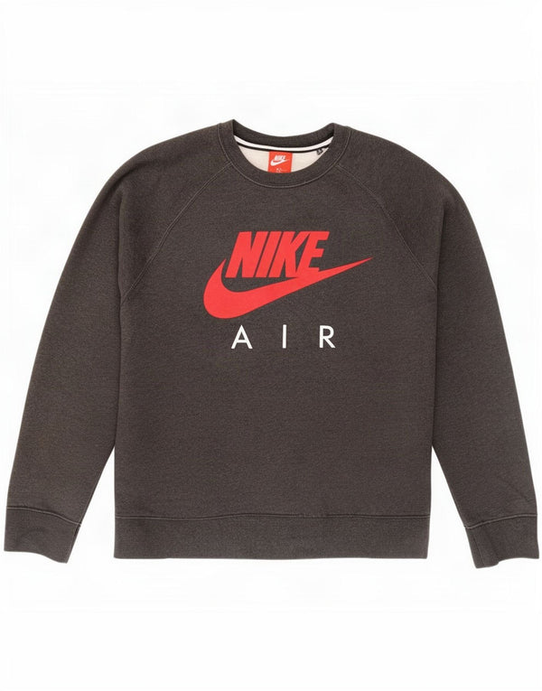 Hanorac grafic pentru bărbați Nike Pulover mare, gri, bumbac color bloc