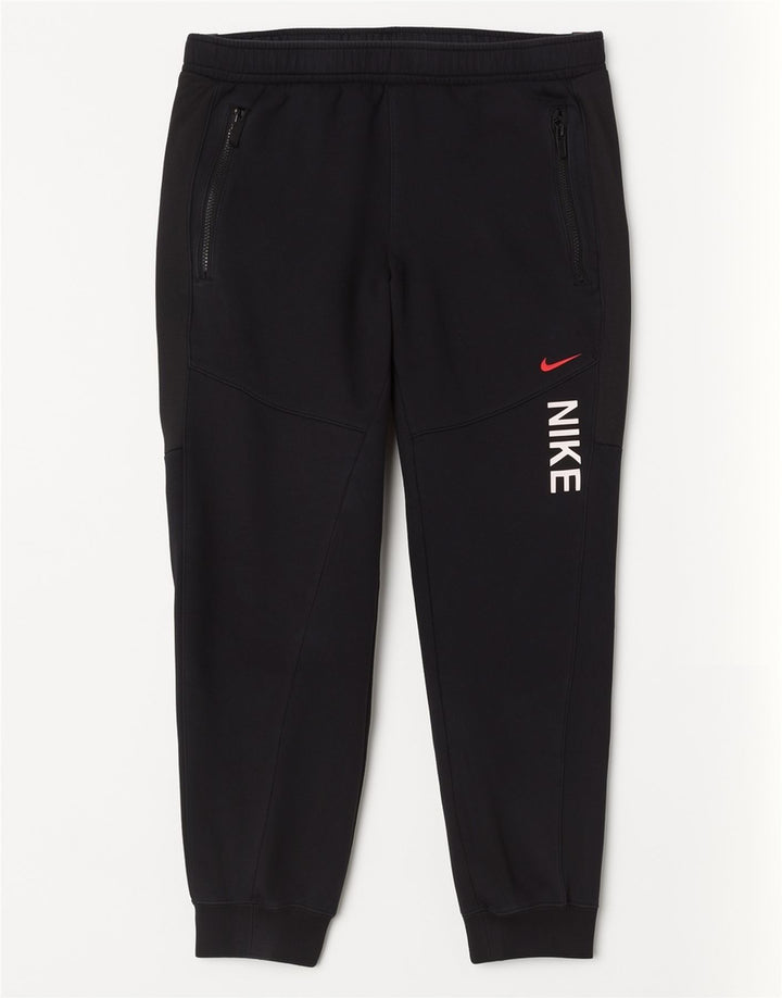 Pantaloni de trening grafic Nike pentru bărbați Pantaloni de jogging, bumbac mediu negru