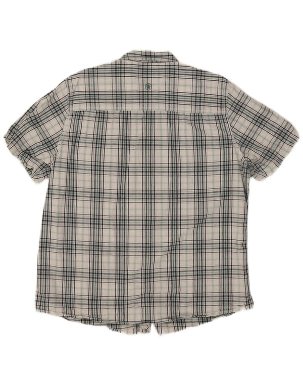 Cămașă Fat Face pentru bărbați cu mânecă scurtă, slim fit, XL, bumbac cu carouri albastre