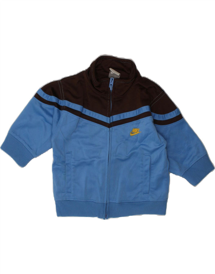 NIKE Baby Boys Tracksuit Top Jacket 9-12 Months Blue Colourblock Polyester Vintage Nike and Second-Hand Nike from Messina Hembry 