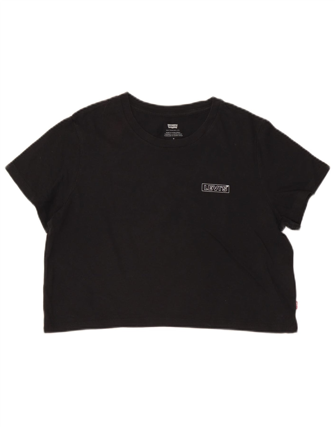 Tricou cu grafic crop LEVI'S Top UK 14 Bumbac mediu negru