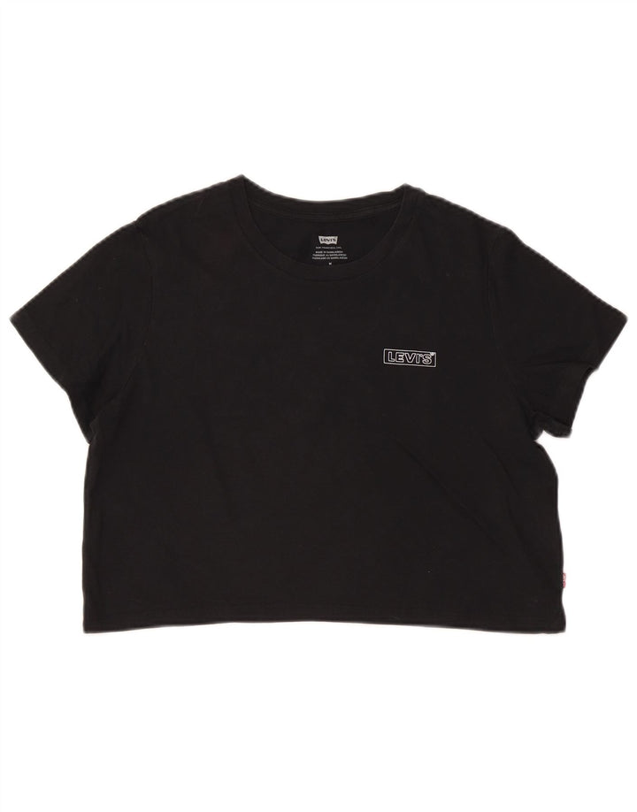 Tricou cu grafic crop LEVI'S Top UK 14 Bumbac mediu negru