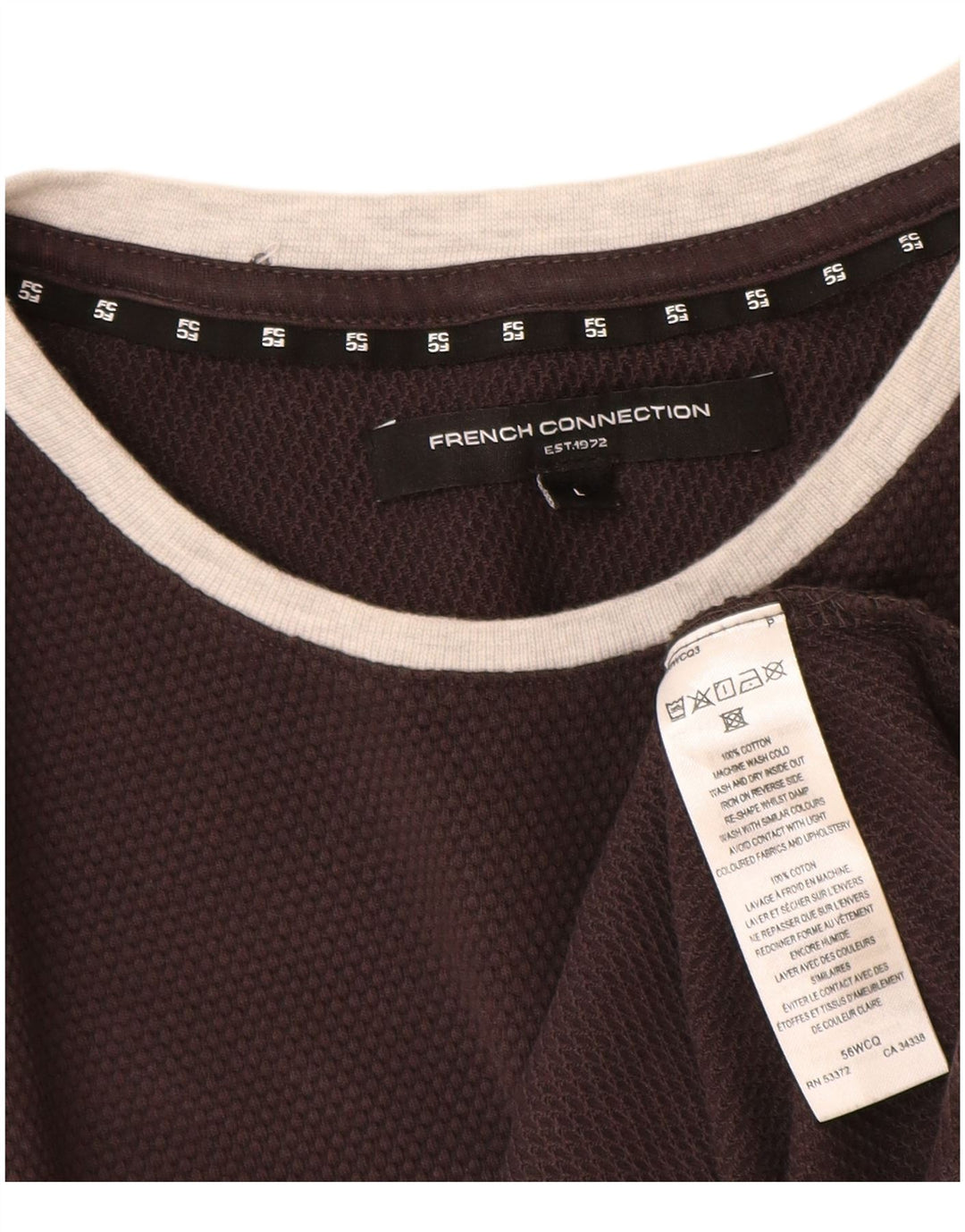 Top pentru bărbați French Connection cu mânecă lungă, mare, gri, bumbac