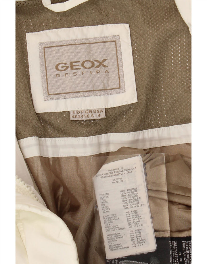 Jachetă căptușită supradimensionată pentru femei Geox Respira UK 6 XS Poliester alb