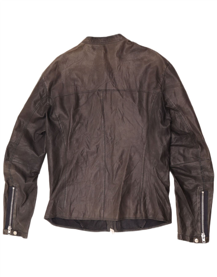 Jachetă vintage din piele pentru bărbați, UK 38, neagră medie