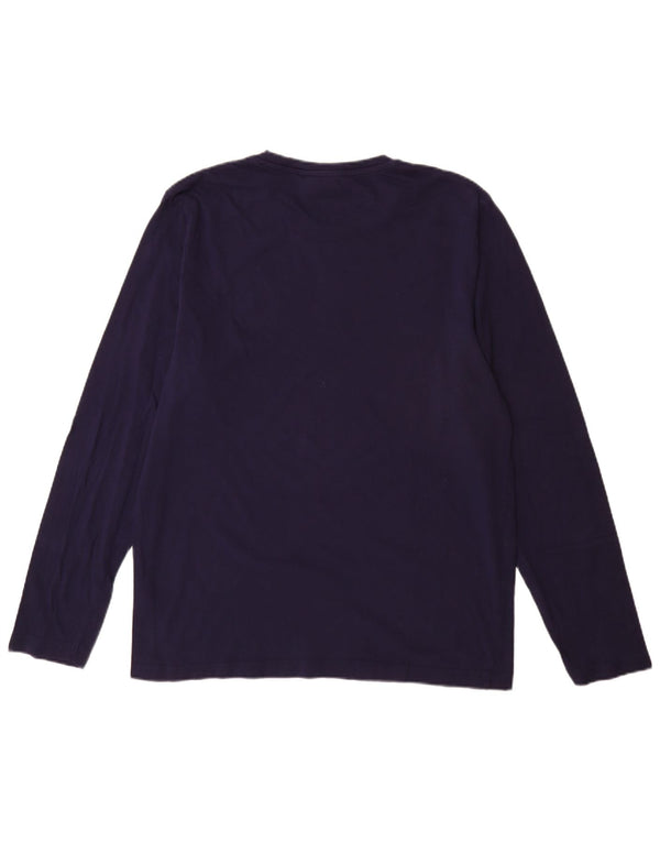 Top grafic pentru bărbați Kappa cu mânecă lungă XL, bumbac bleumarin