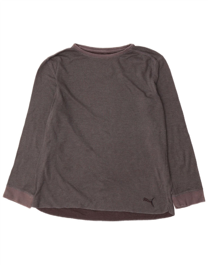 Top pentru bărbați PUMA cu mânecă lungă, mare, gri din bumbac