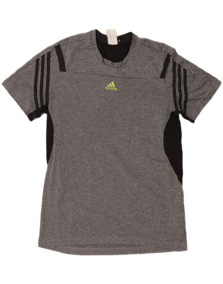 Tricou ADIDAS Climacool pentru bărbați Top Mediu Gri Poliester Colorblock
