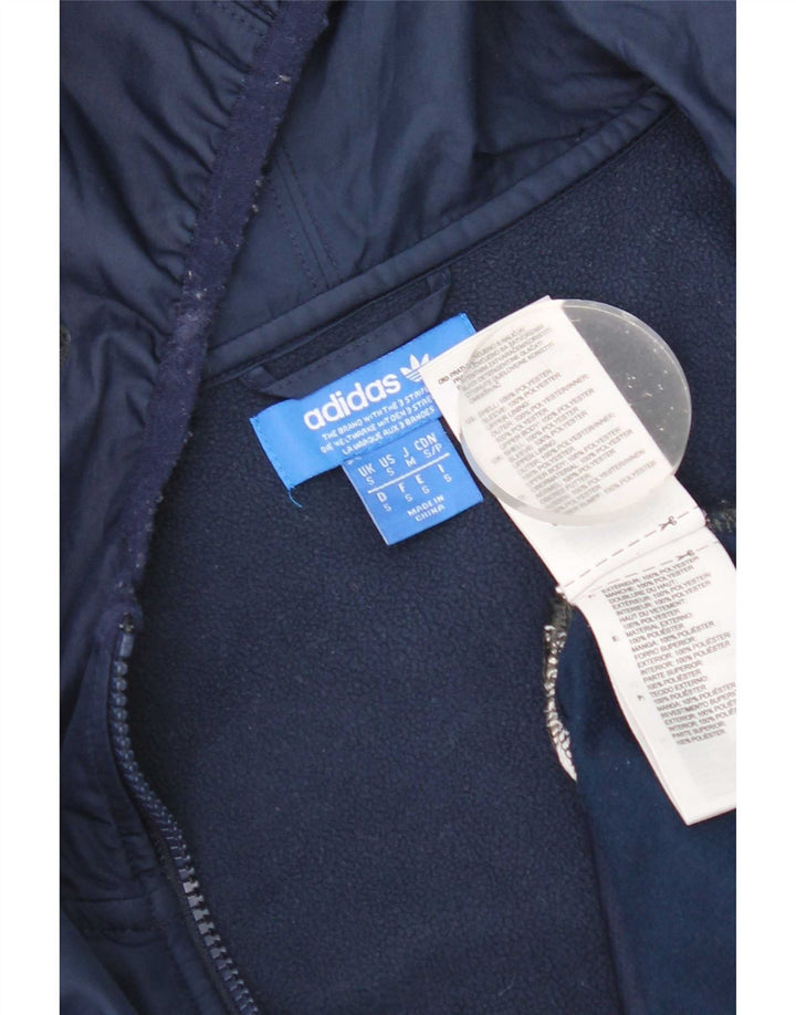 Pulover Adidas pentru bărbați, cu fermoar, albastru, poliester color bloc