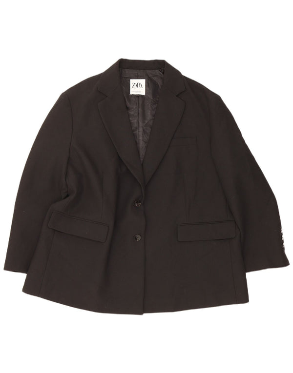 Blazer supradimensionat pentru femei Zara, cu 2 nasturi, UK 6 XS, poliester negru