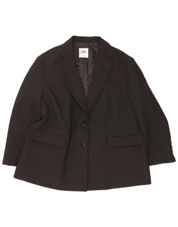 Blazer supradimensionat pentru femei Zara, cu 2 nasturi, UK 6 XS, poliester negru