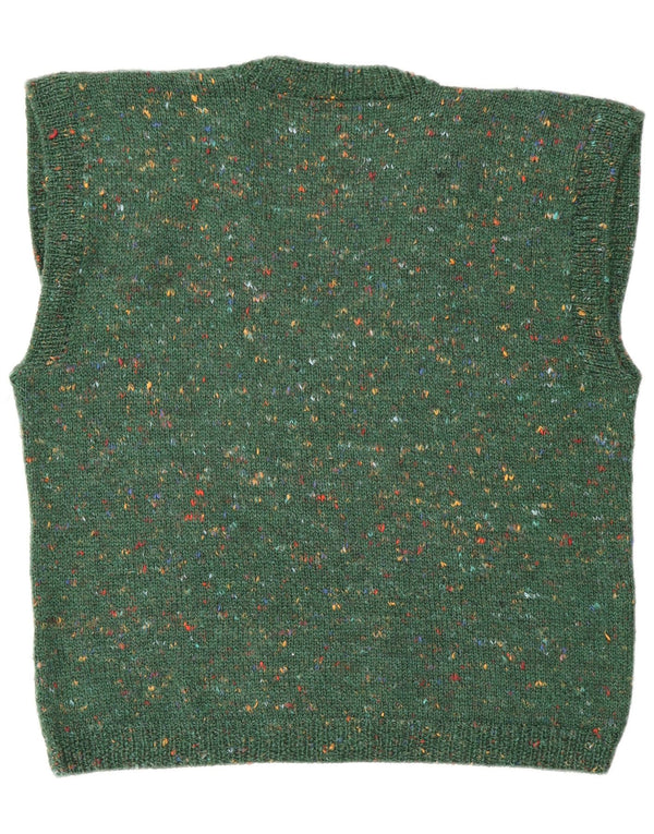 Vintage Womens Vest Tank Top UK 16 Large Green Flecked