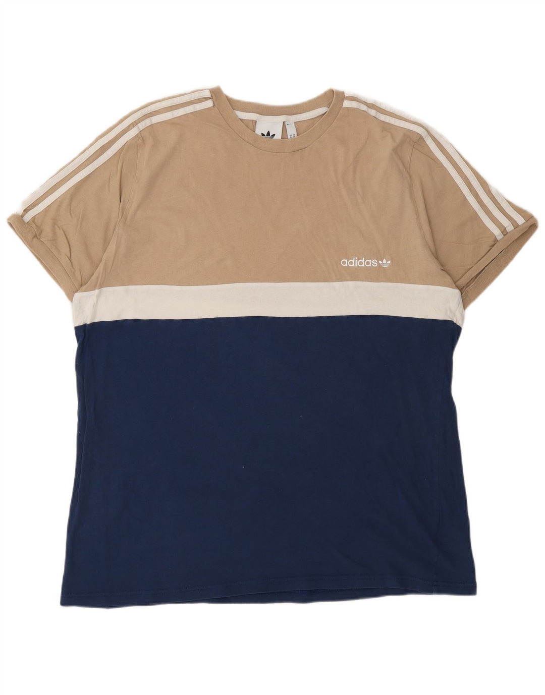 Tricou pentru bărbați ADIDAS Top XL bleumarin din bumbac color bloc