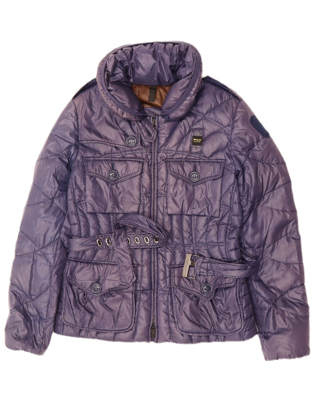 BLAUER Womens Padded Jacket UK 14 Medium Purple