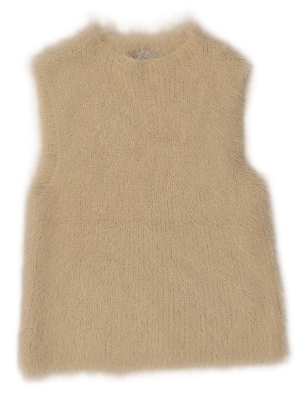 Zara femei Crop Vest Tank Top UK 14 mare Bej Poliamidă