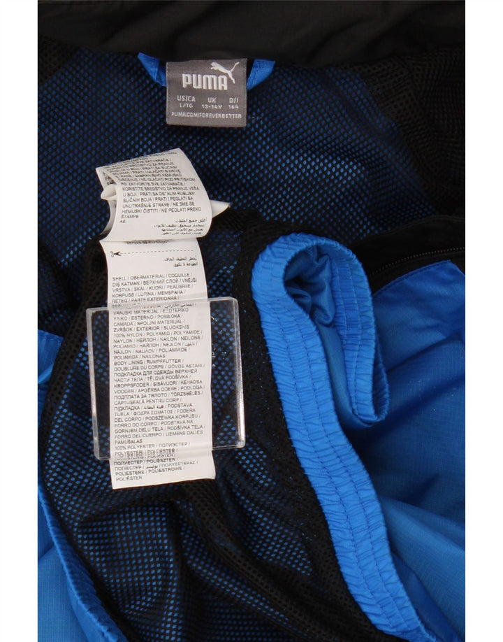 Jachetă de trening Puma pentru băieți 13-14 ani, albastru, nailon color bloc