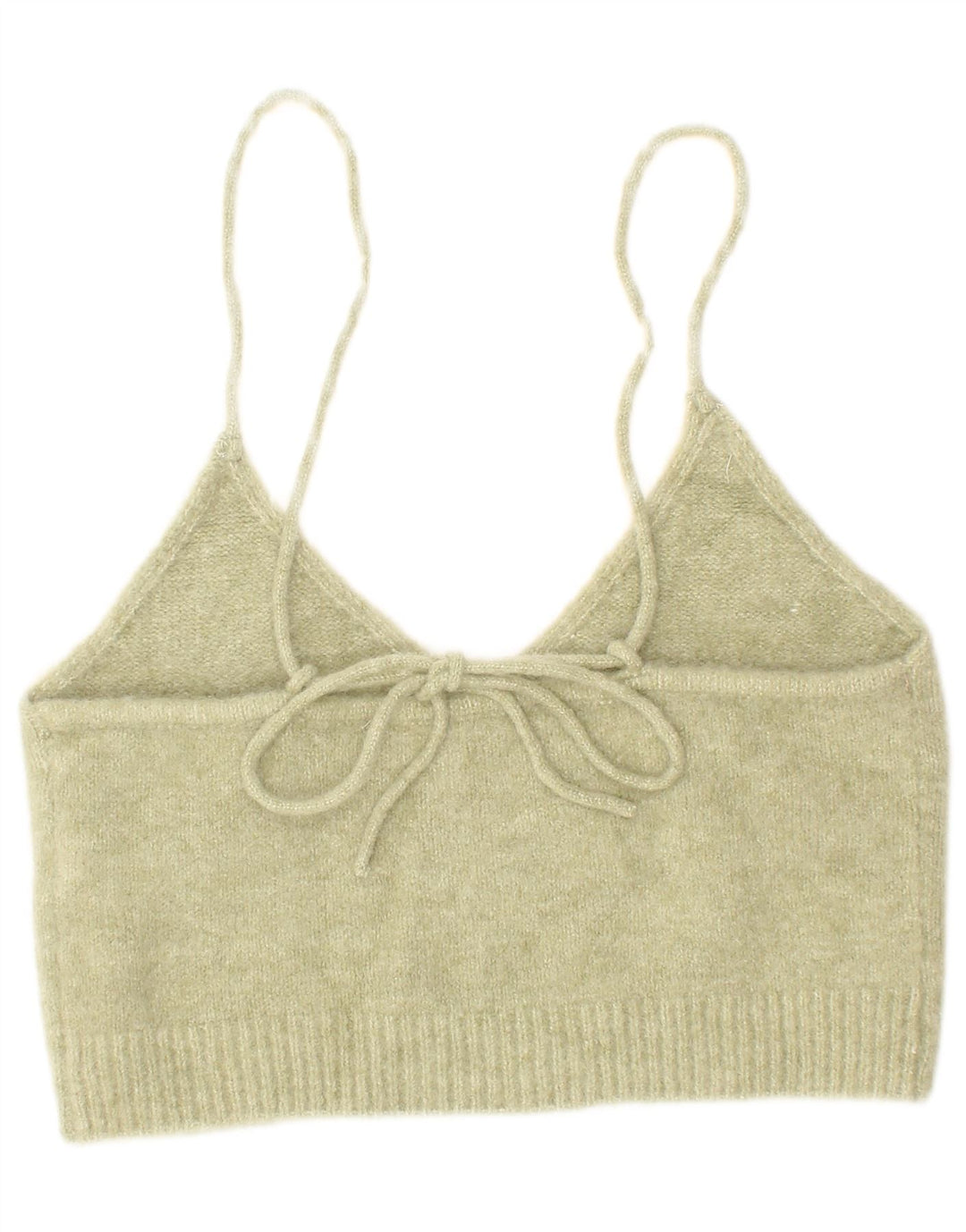 Top Crop tricot pentru femei Zara mic, verde acrilic