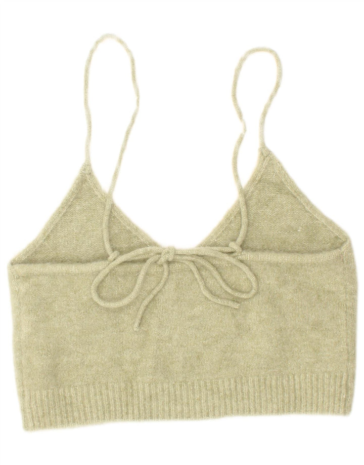 Top Crop tricot pentru femei Zara mic, verde acrilic