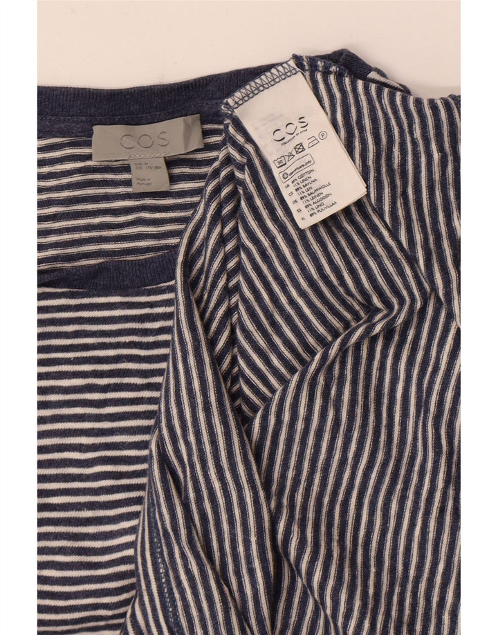 Tricou pentru bărbați Cos Top Medium Blue Striped Bumbac