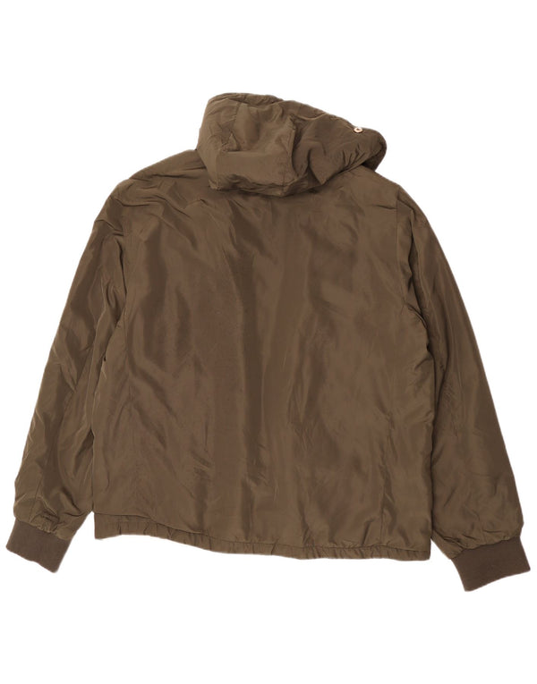 Jachetă bomber cu glugă pentru bărbați Zara UK 44 2XL Kaki Poliester