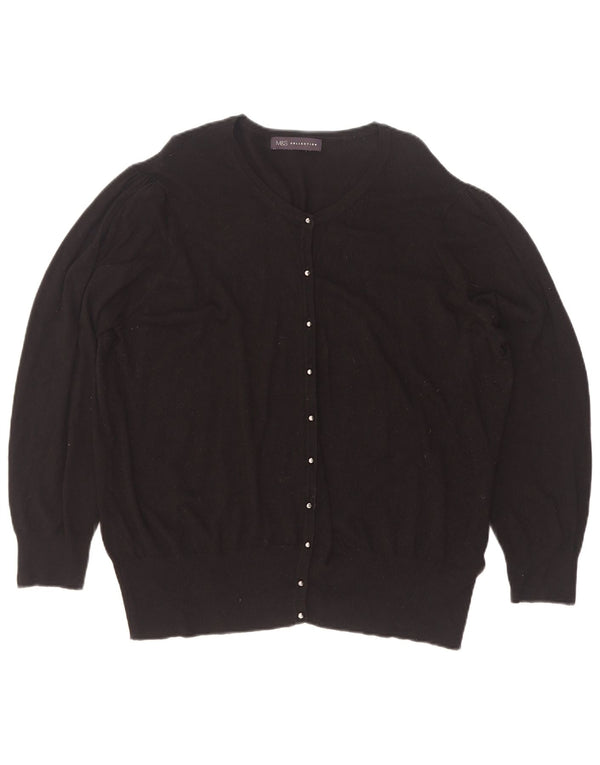 Pulover cardigan pentru femei Marks & Spencer UK 20 2XL Viscoză neagră