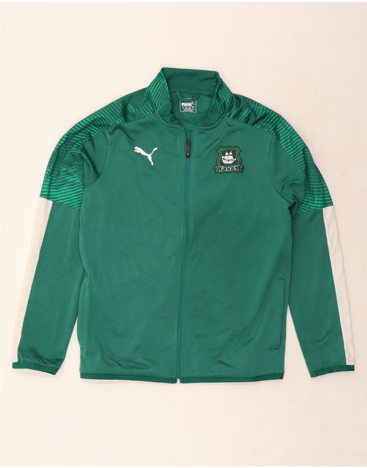 Jachetă de trening pentru bărbați Puma, verde mare, poliester color bloc