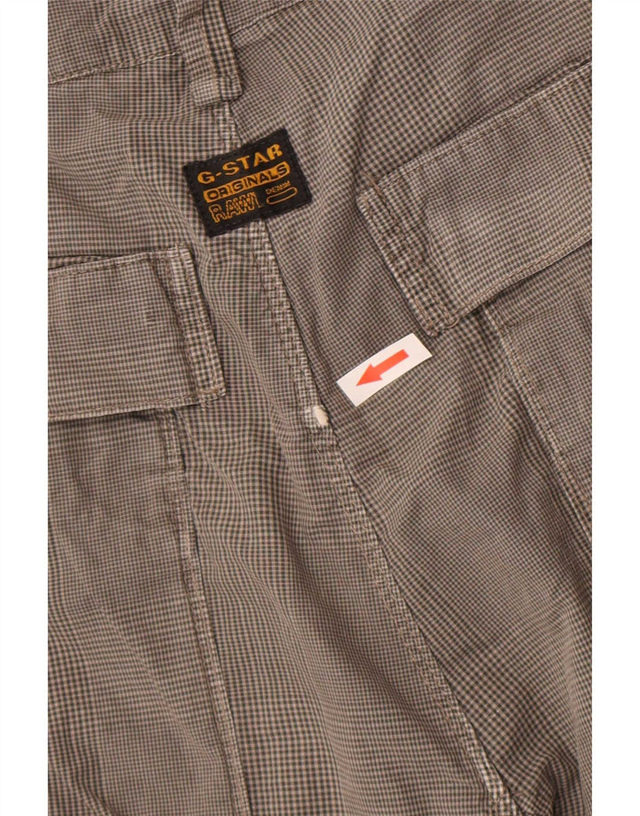 Pantaloni scurti cargo pentru bărbați G-Star W34, bumbac cu carouri, gri mari