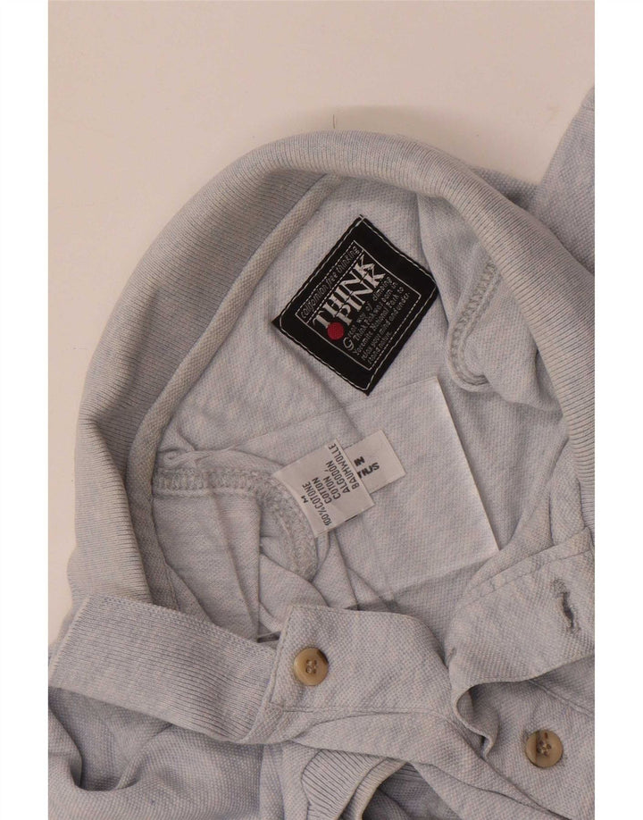Tricou polo Think Pink pentru bărbați, bumbac albastru mediu