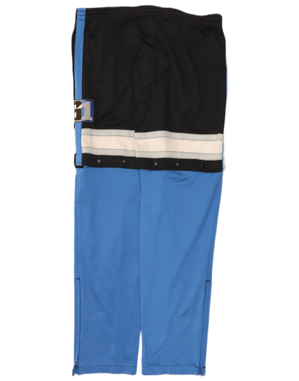 Pantaloni de trening vintage pentru bărbați cu grafică mare, albastru, bloc de culoare