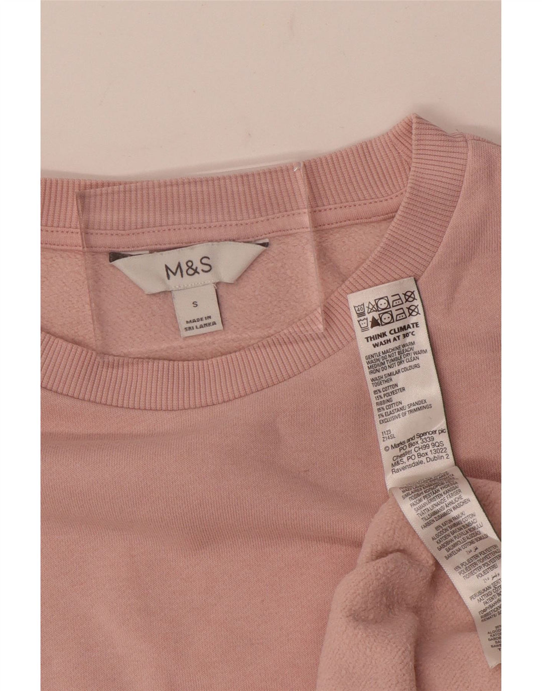 Pulover supradimensionat pentru femei Marks & Spencer UK 10 mic bumbac roz