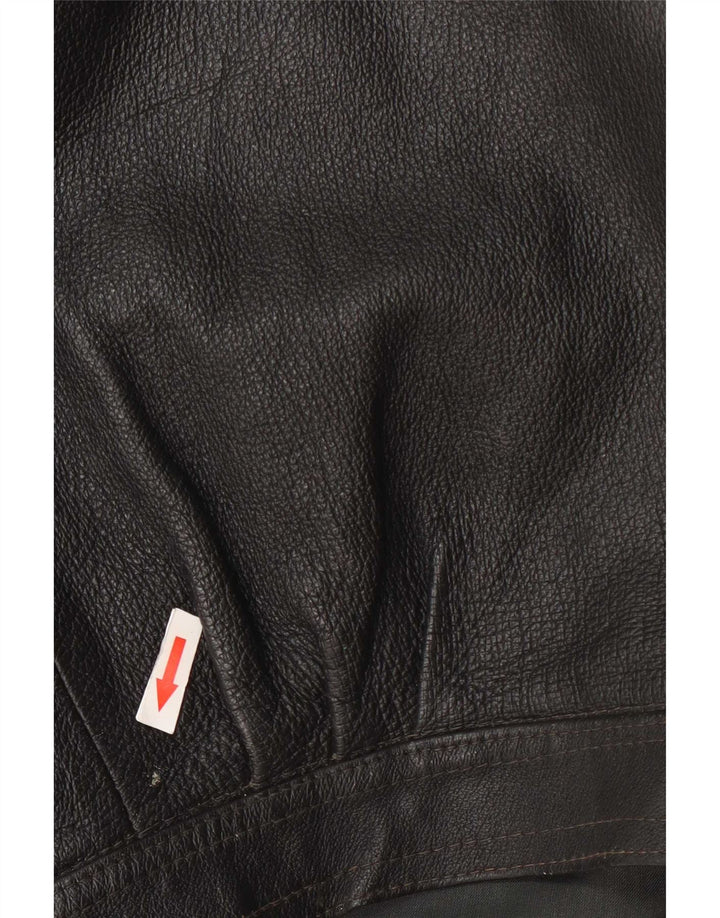 Jachetă de piele vintage pentru femei UK 14 Large Black