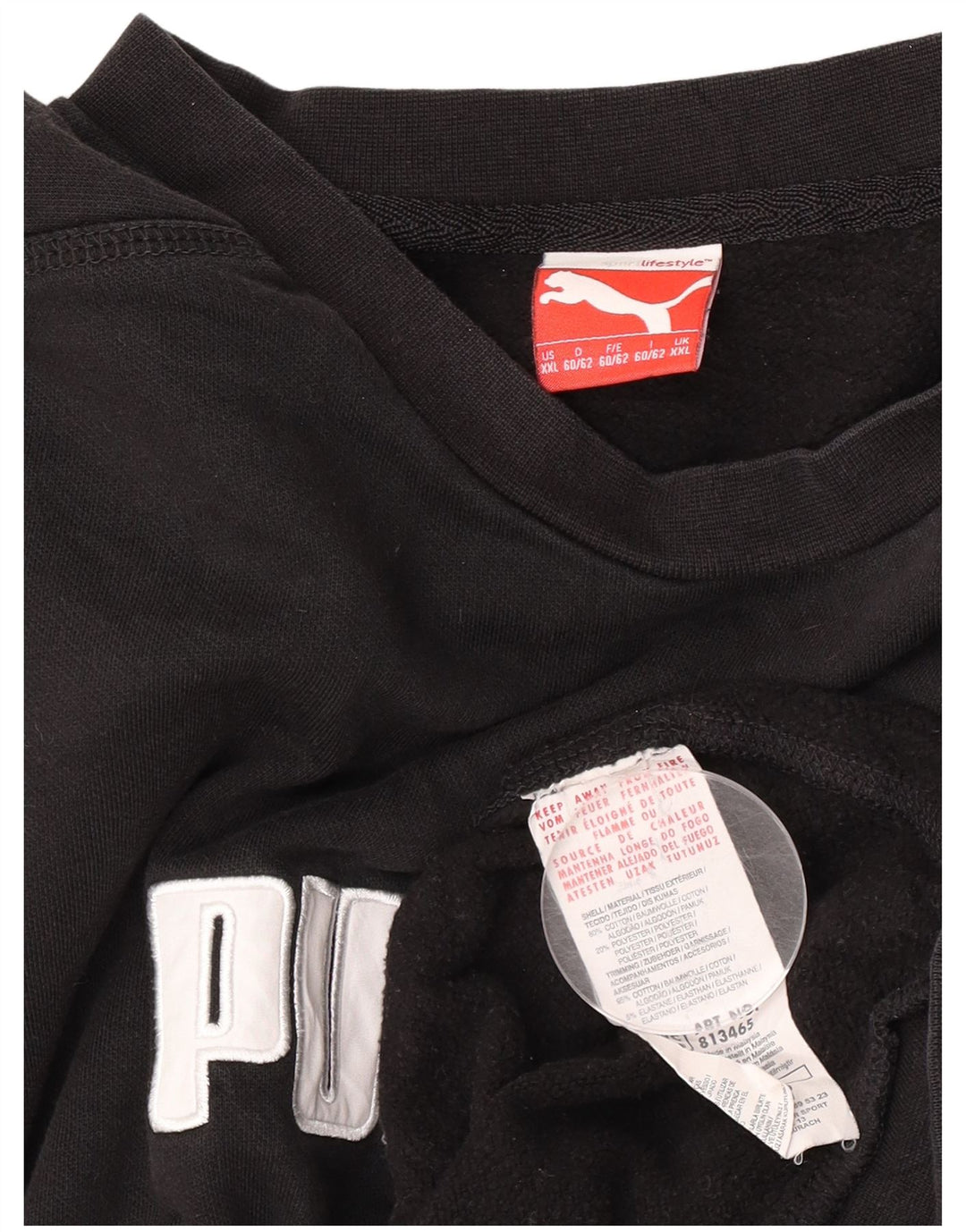Pulover grafic pentru bărbați Puma, 2XL, bumbac negru