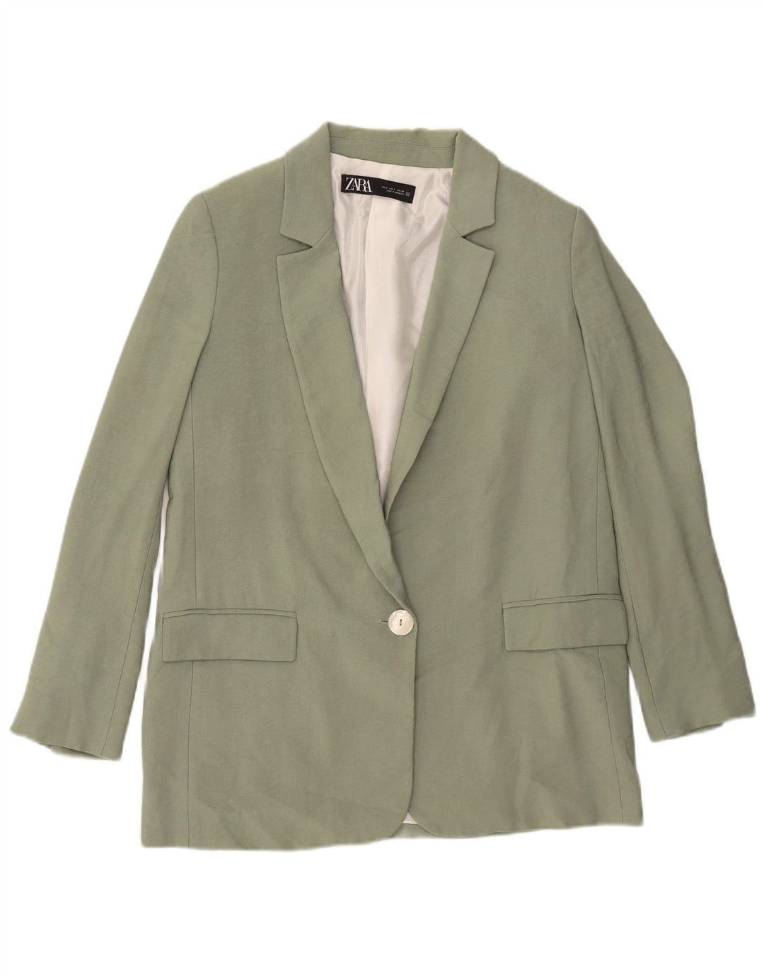 Sacou blazer pentru femei Zara, cu 1 nasture, UK 10, verde mic