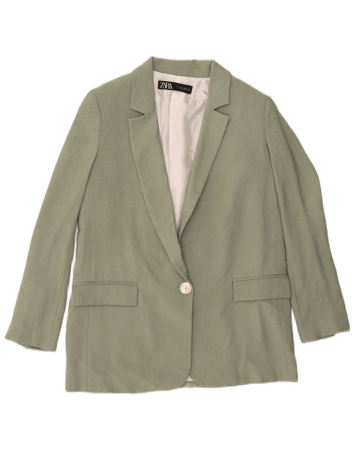 Sacou blazer pentru femei Zara, cu 1 nasture, UK 10, verde mic