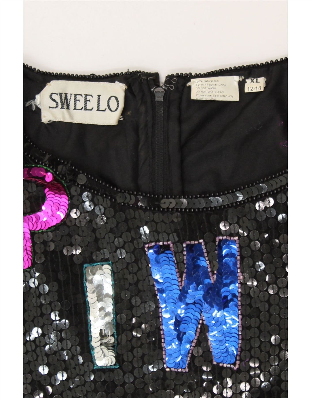 SWEELO Rochie cu teacă grafică pentru femei UK 18 XL Mătase neagră