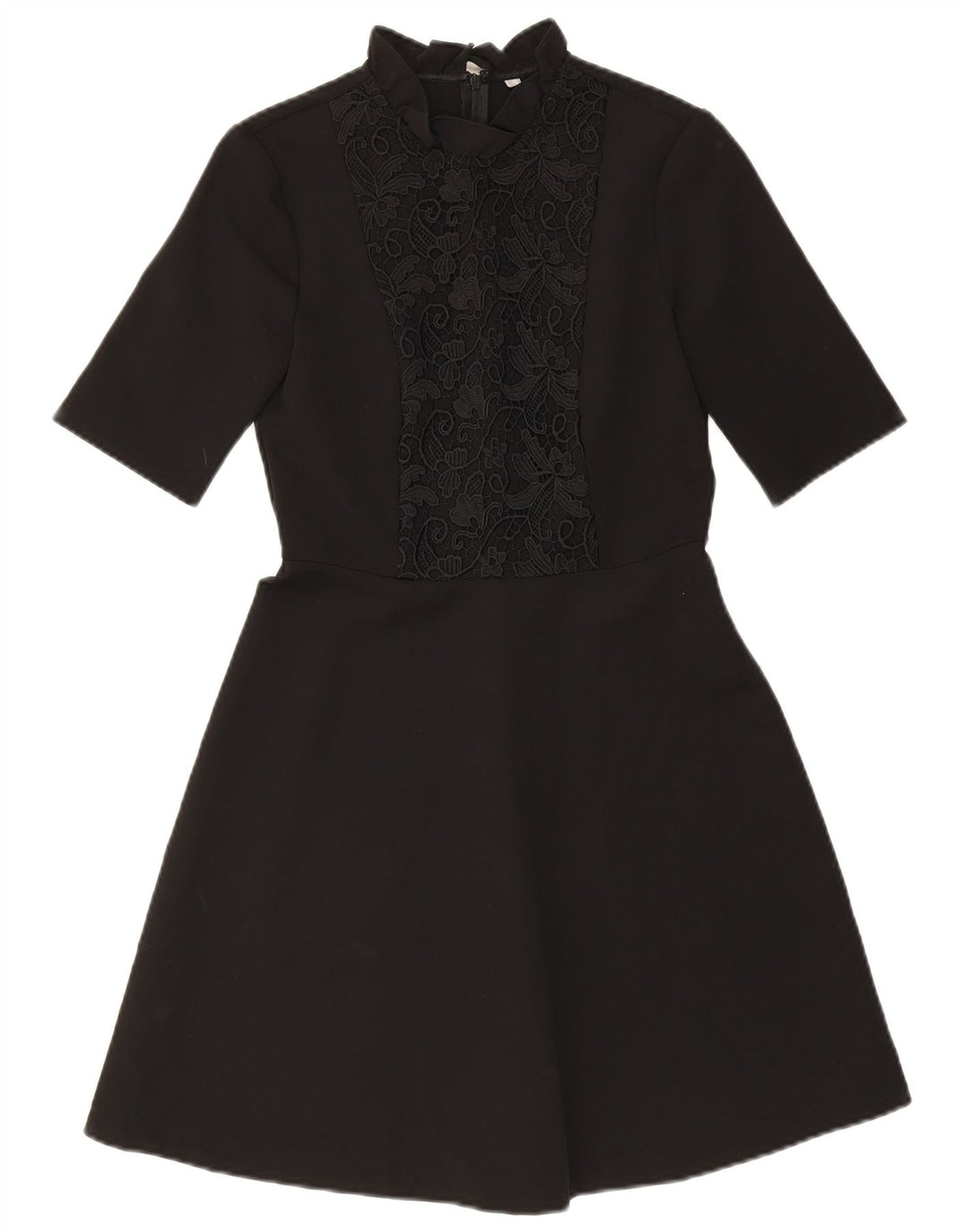 Rochie A-Line pentru femei ZARA UK 10 Poliester Floral Negru Mic