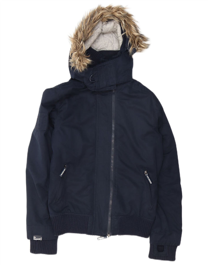 Jachetă bomber cu glugă The Windbomber pentru bărbați Superdry UK 38 Medium Bleumarin