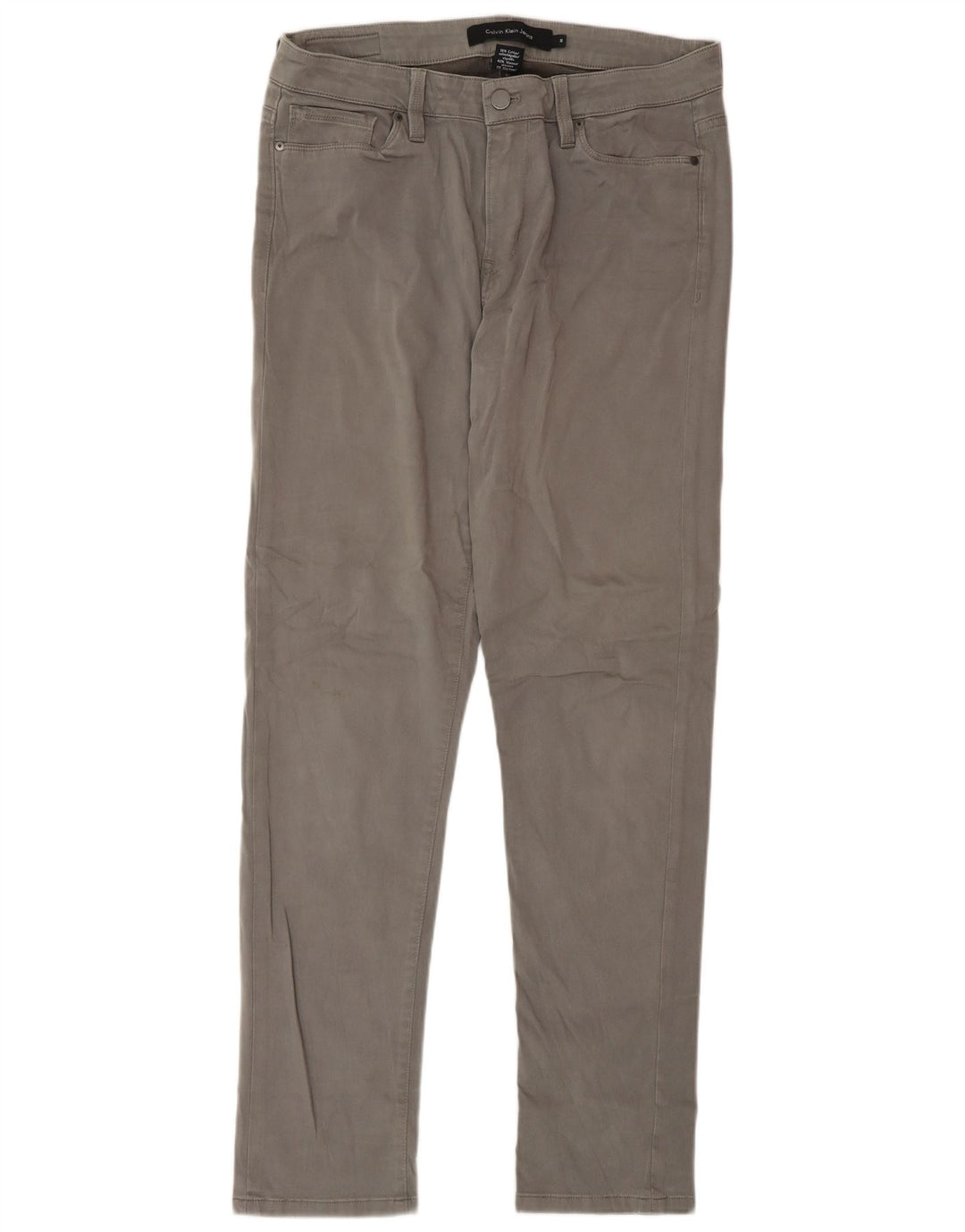 Pantaloni casual slim pentru femei Calvin Klein US 10 Medium W32 L32 bumbac gri