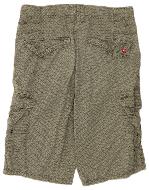 Quiksilver băieți pantaloni scurți cargo 13-14 ani W28 kaki bumbac geometric